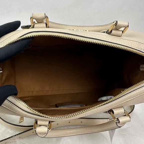 Coach Rowan Large Satchel Bag Crossbody CV960 In Leather/Gold/Ivory NWT - Picture 7 of 8